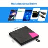 1pc External CD/DVD Drive For Laptop, 6 In1 USB 3.0 Type-C Portable CD/DVD Player Burner, CD ROM Drive Optical Drive, CD/DVD Reader, CD To USB Converter, For Desktop PC Windows Mac OS